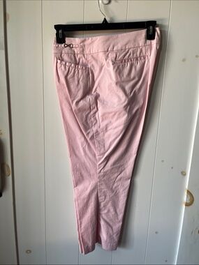 Women's Pastel Pink Capri Pants with Sleek Front Detail
